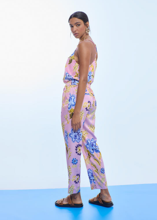 CALÇAS JOGGER SEDOSAS COM ESTAMPADO MULTICOLOR FLORA - LOLA CASADEMUNT