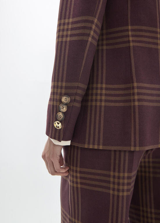 BLAZER ASSERTOADO COM ESTAMPADO DE XADREZ MAITE - LOLA CASADEMUNT
