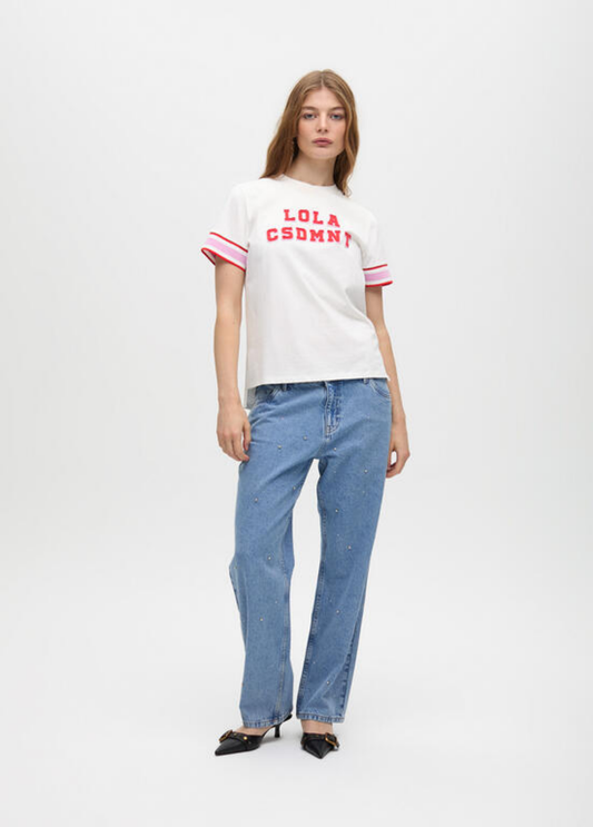JEANS RETAS COM APLICAÇÕES - LOLA CASADEMUNT