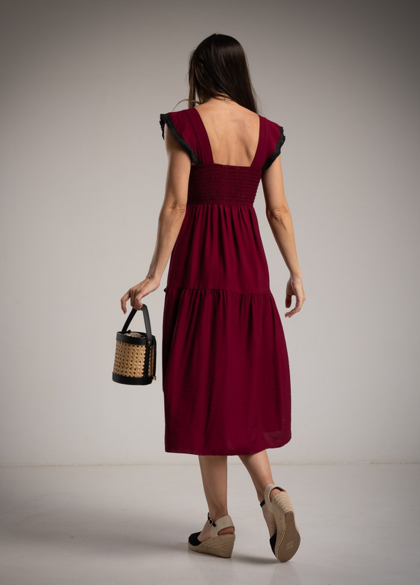 VESTIDO MIDI COM FRANJINHAS - ALIBY