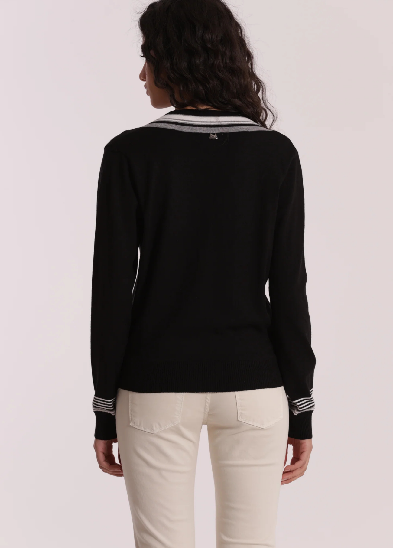 CAMISOLA DE MALHA DECOTE EM V TRICOLOR - MIMI MUA