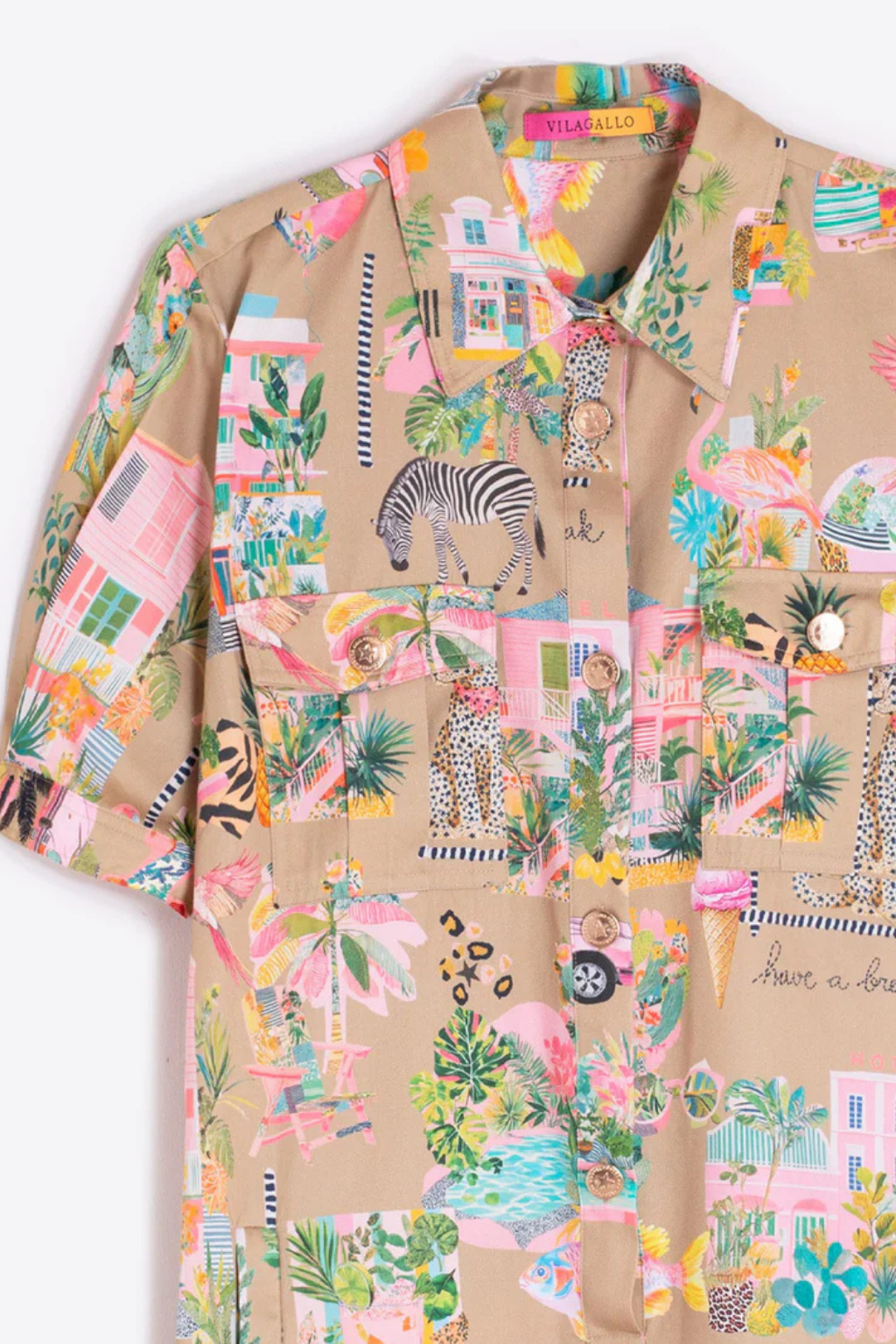 VESTIDO CURTO COM ESTAMPADO " CALIFÓRNIA" - VILAGALLO