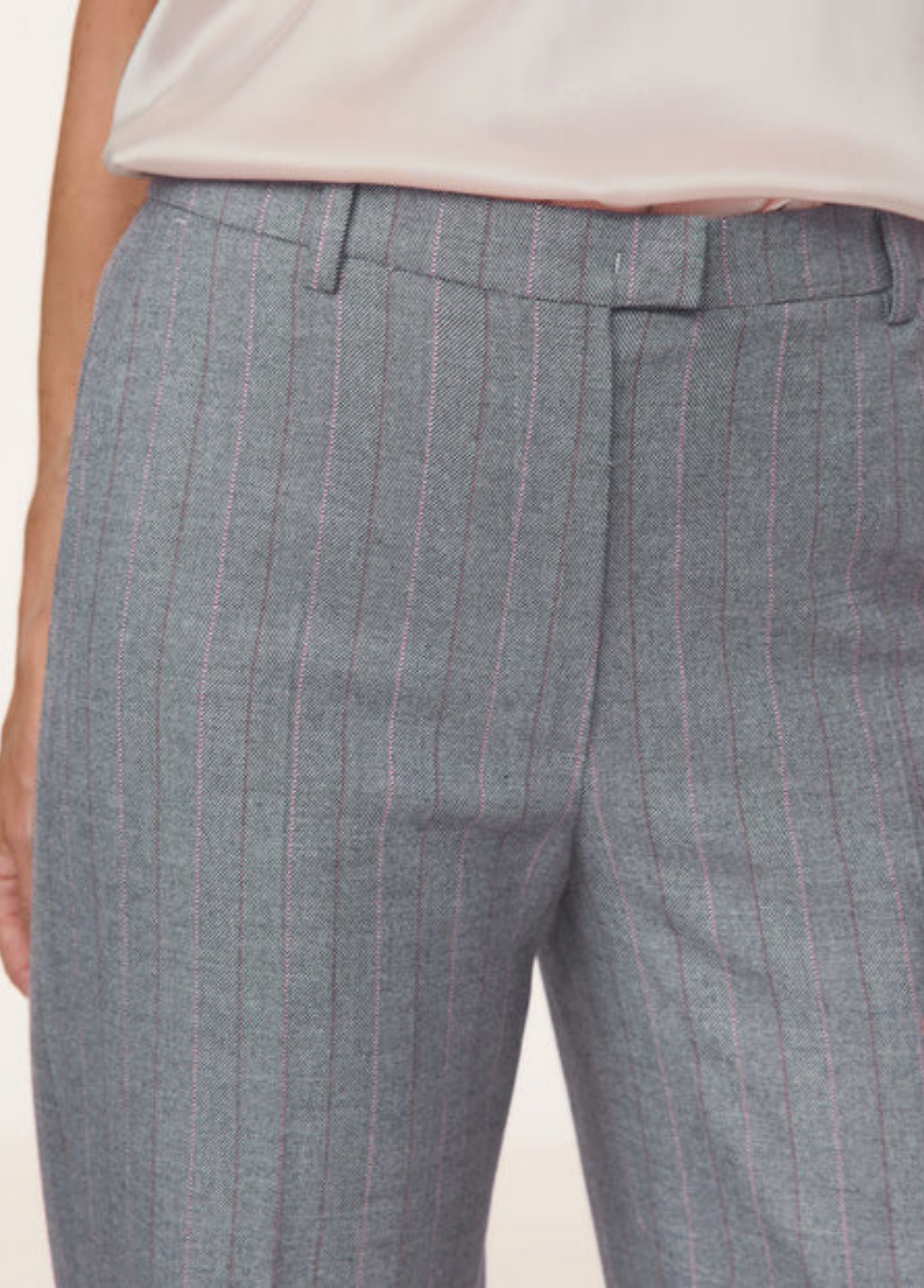 CALÇAS DE TECIDO ELEGANTES COM RISCAS - GERRY WEBER
