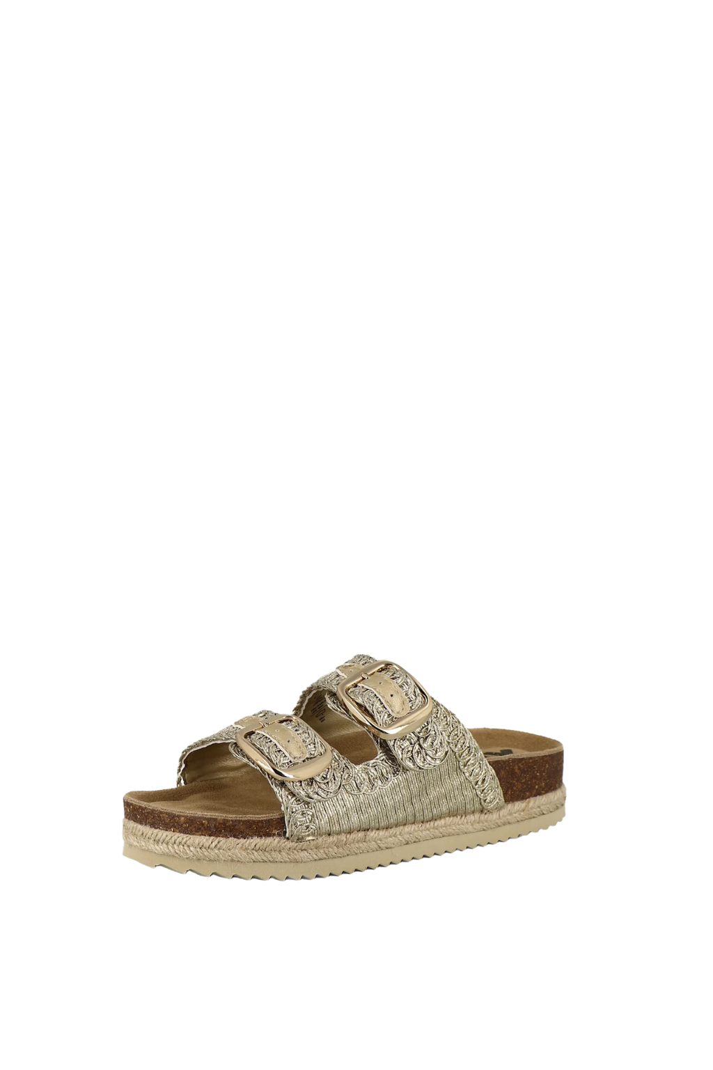 CHINELAS COM 2 TIRAS LARGAS ENTRANÇADAS DOURADAS - XTI shoes