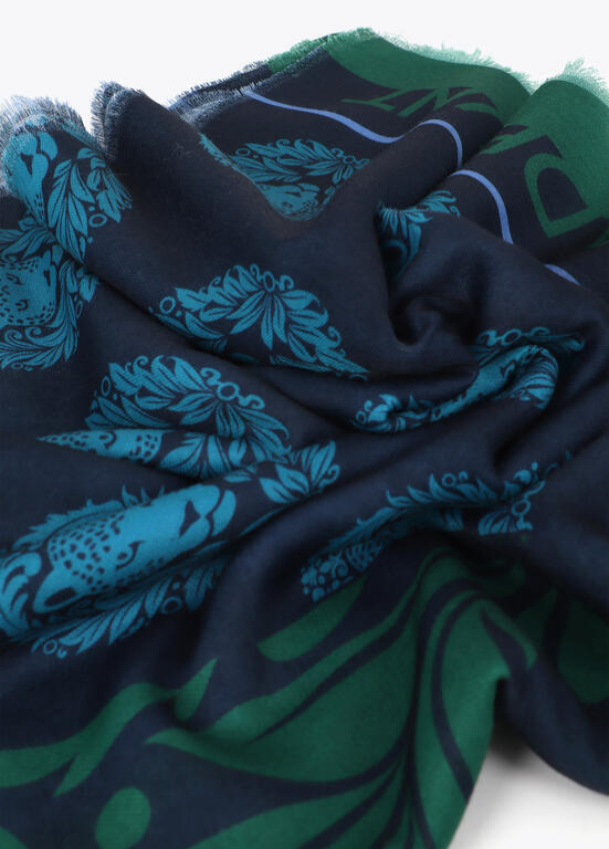 ECHARPE ANIMAL PRINT EM TONS DE VERDE&AZUL LC - LOLA CASADEMUNT