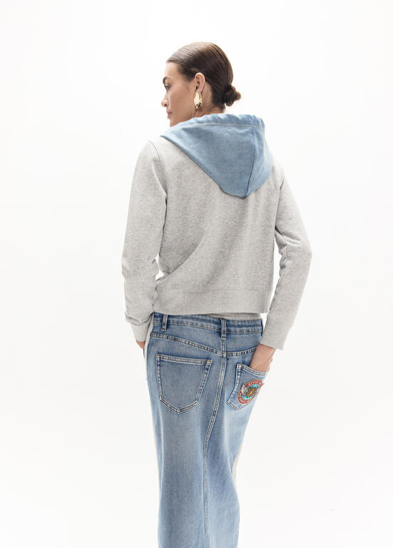 CARDIGAN MALHA E GANGA COM CAPUZ LC - LOLA CASADEMUNT