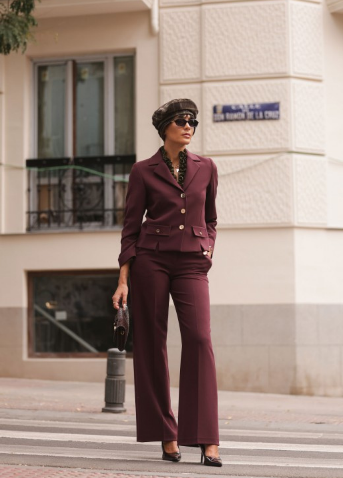 CALÇAS WIDE LEG BORDEAUX- FERRACHE