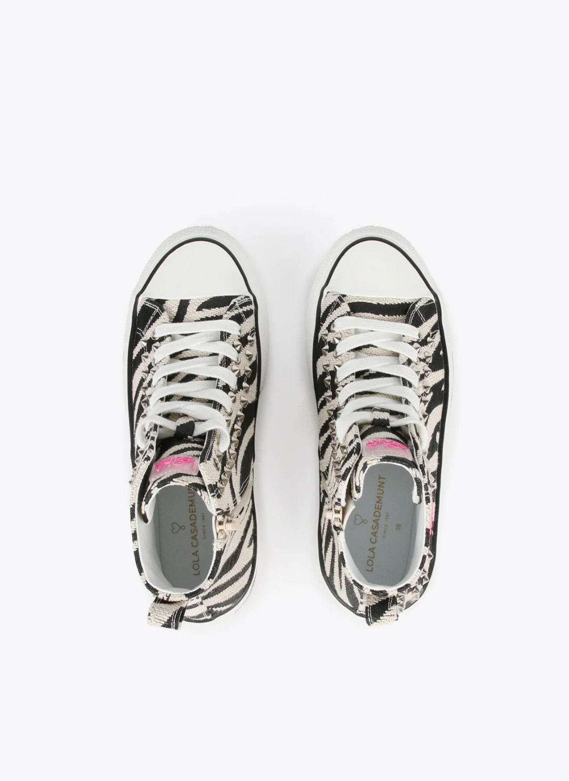 TÉNIS BOTIM TIPO CONVERSE COM ESTAMPADO ZEBRA E ROSA - LOLA CASADEMUNT