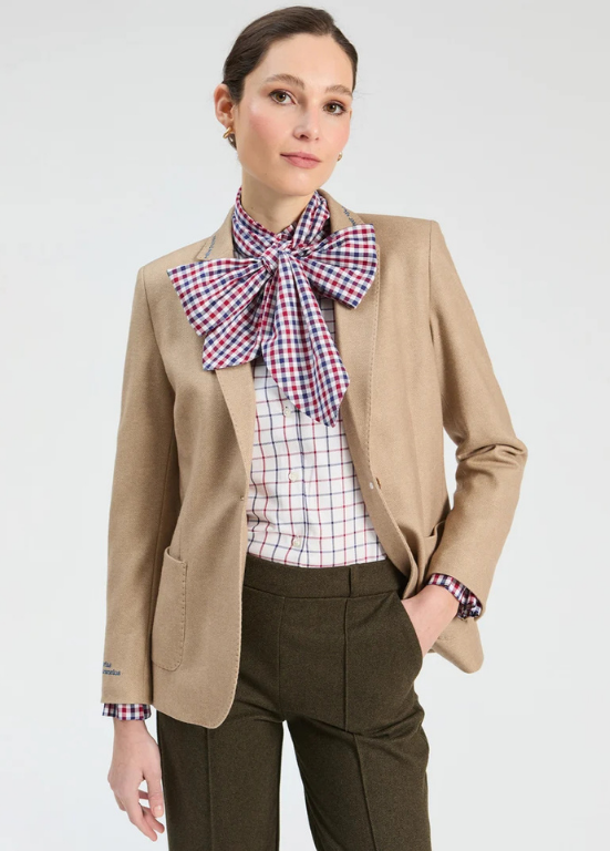 BLAZER DE INVERNO ESPINHADO BEGE COM BORDADOS - VILAGALLO
