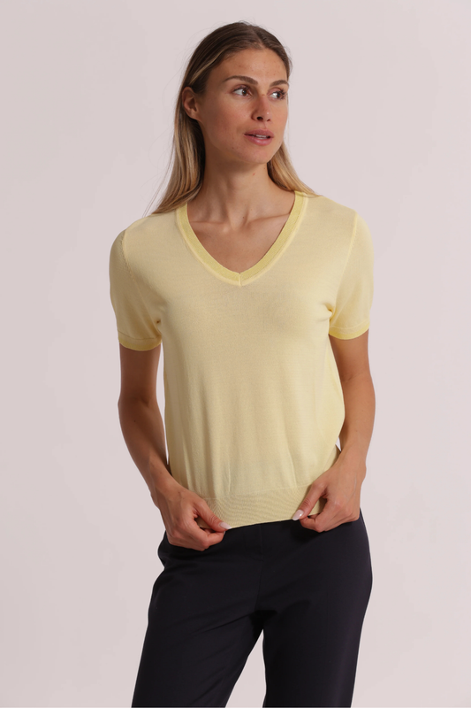 CAMISOLA DE MANGA CURTA COM DETALHES EM LUREX - MIMI MUA