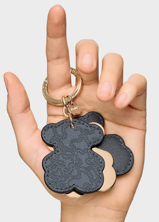 PORTA-CHAVES TRIPLE BEAR EM PRETO - TOUS