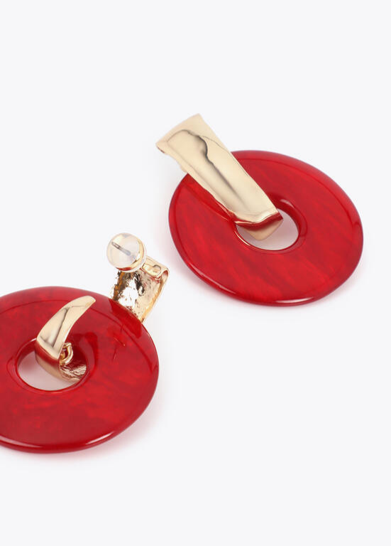 BRINCOS EM ACRÍLICO VERMELHO E DOURADO - LOLA CASADEMUNT