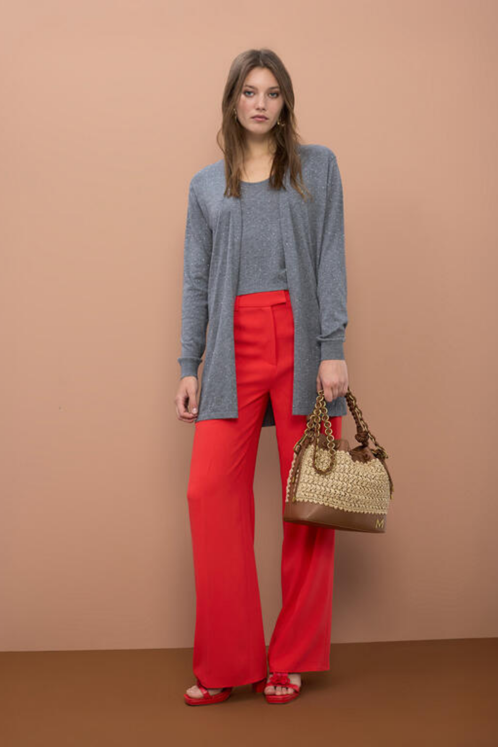 MALA BUCKET CAMEL COM DETALHE ENTRAÇADO - LOLA CASADEMUNT BY MAITE