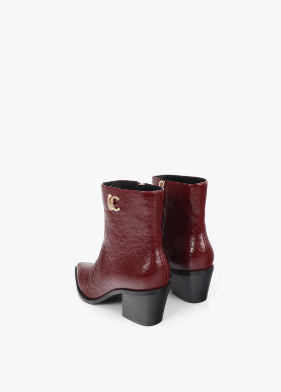 BOTINS EM ECOPELE TEXTURADA BORDEAUX LC - LOLA CASADEMUNT