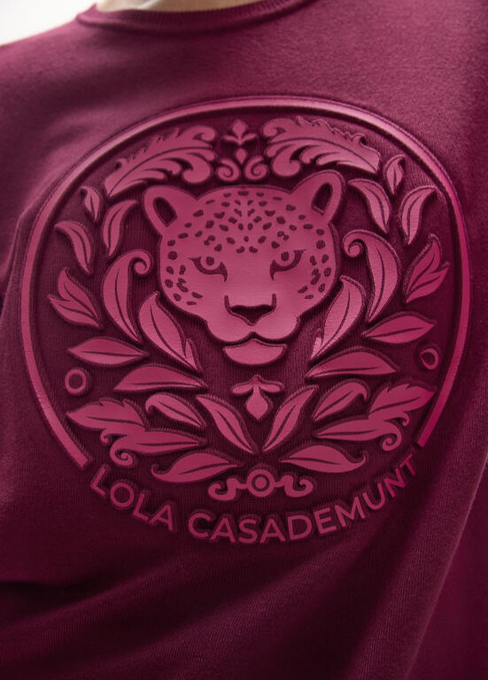 JERSEY BORDEAUX COM LEOPEARDO EM REVELO LC - LOLA CASADEMUNT