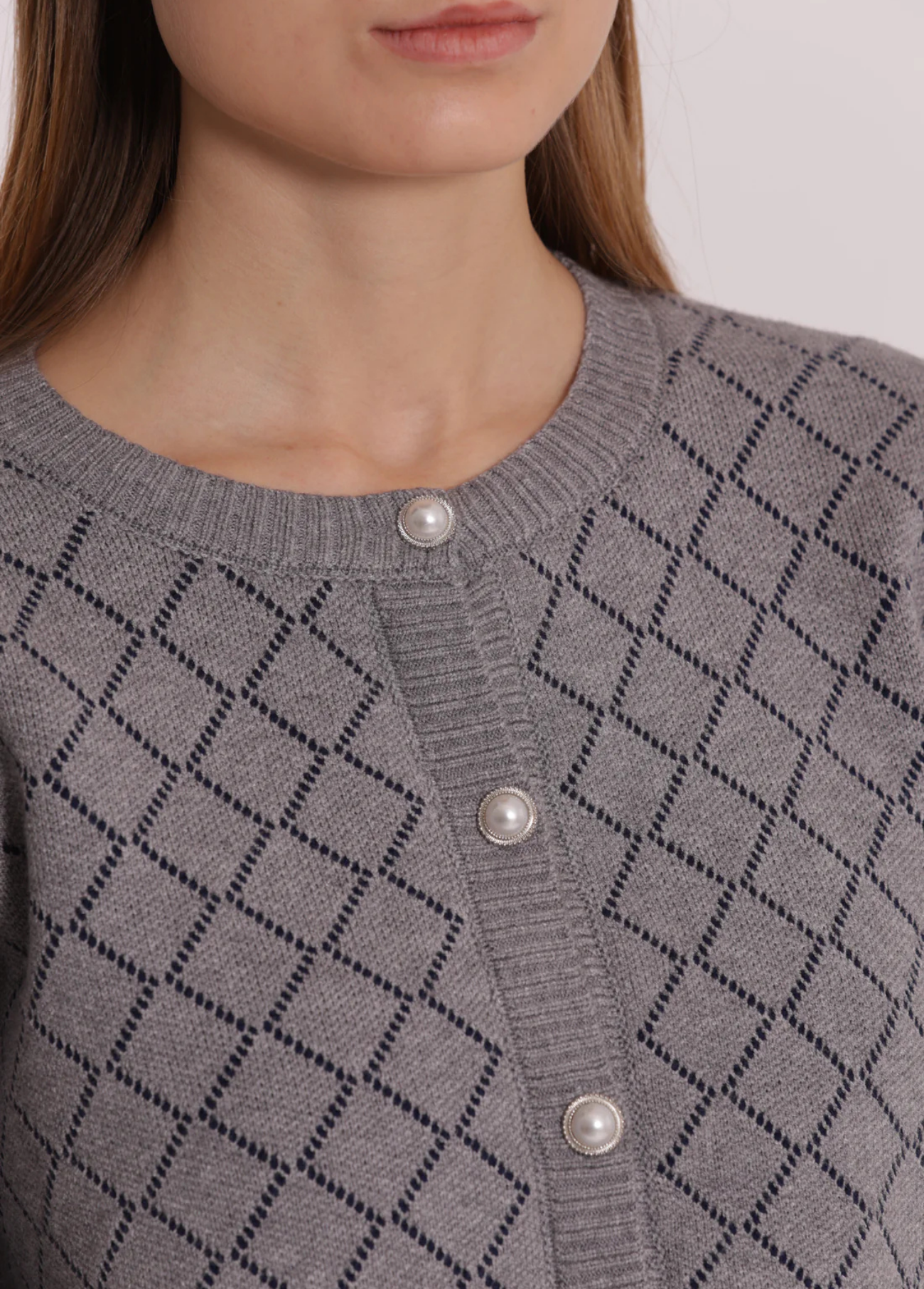 CARDIGAN COM ESTAMPA DE DIAMANTES - MIMI MUA