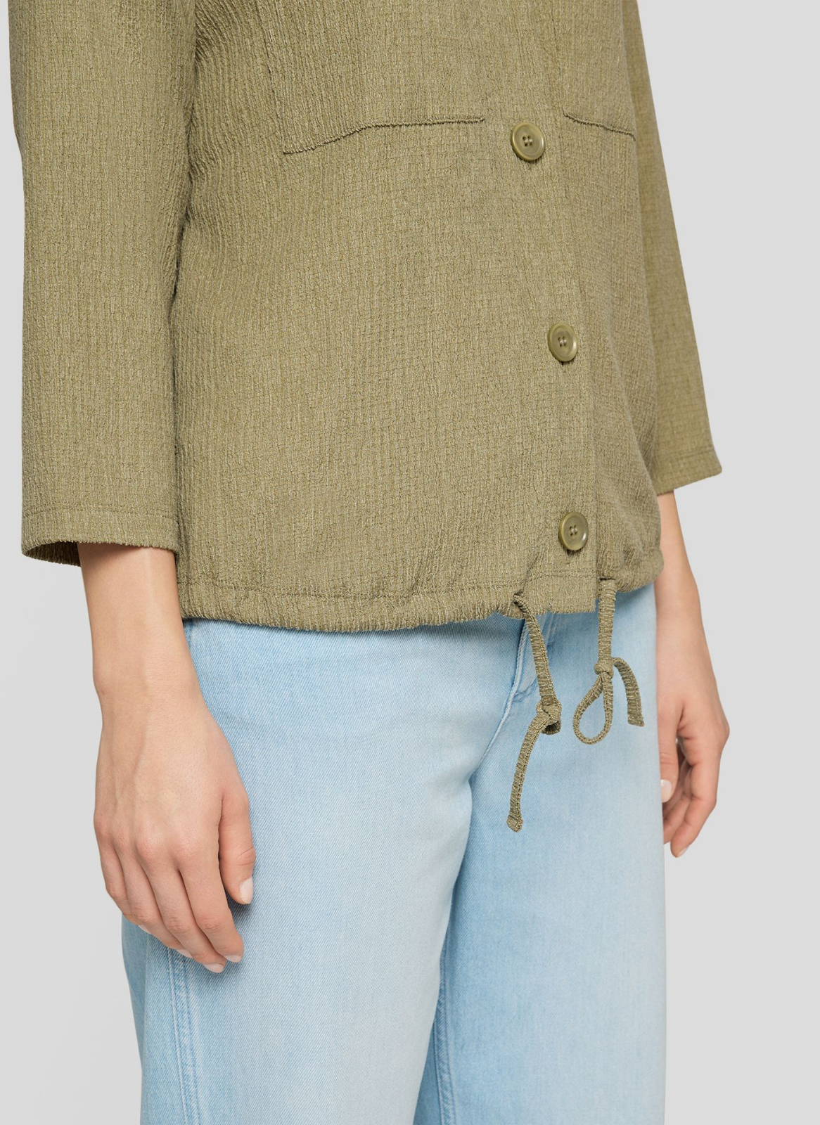 CASACO TIPO JAQUETA EM MALHA KAKI - RABE