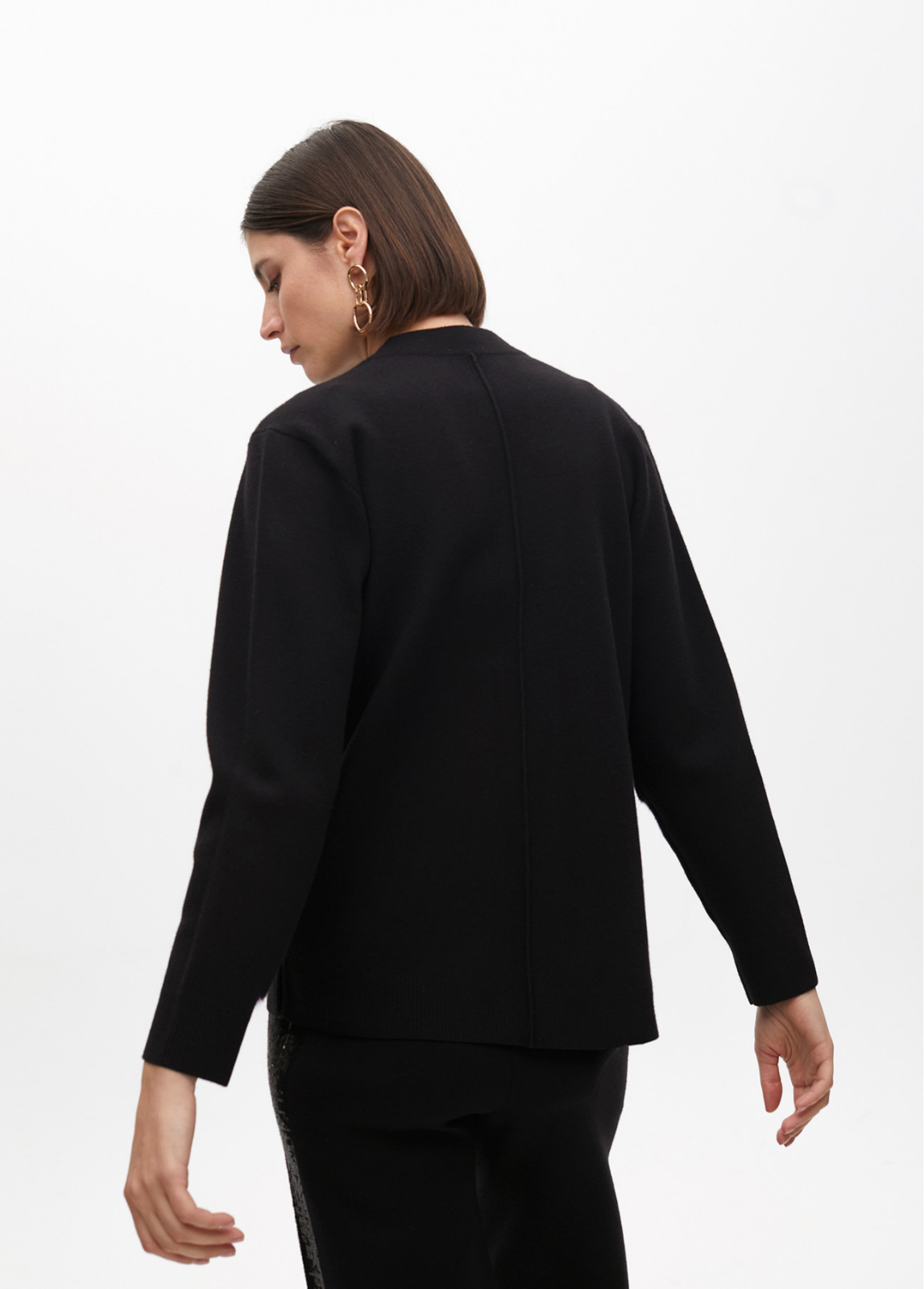 CARDIGAN ELEGANTE EM MALHA COM LANTEJOULAS DE BRILHO - LOLA CASADEMUNT