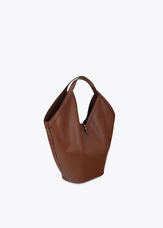 MALA EM ECOPELE CASTANHA COM TACHAS LC - LOLA CASADEMUNT