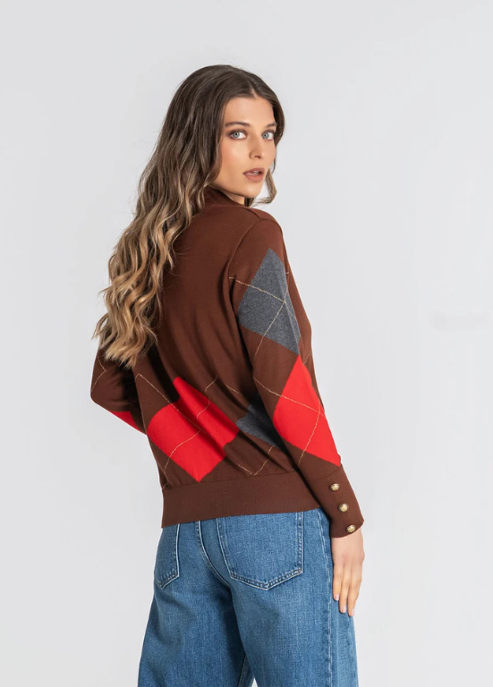 CAMISOLA DE MALHA COM LOSANGOS - RUGA