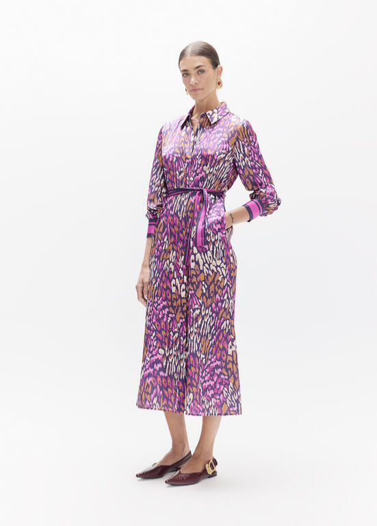 VESTIDO ESTAMPA ANIMAL PRINT ROXO - LOLA CASADEMUNT