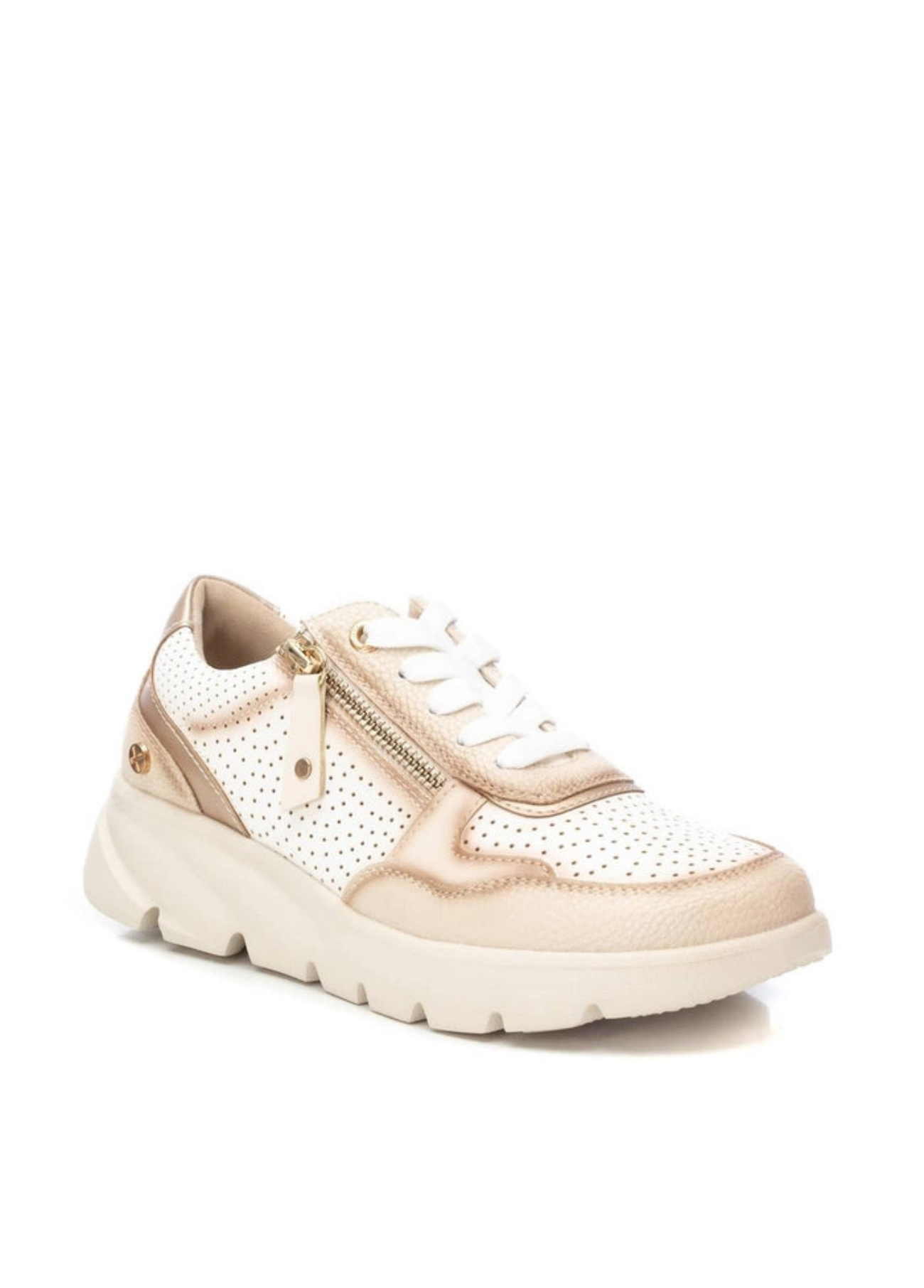 TÉNIS BEGE COM ZÍPER LATERAL - XTI
