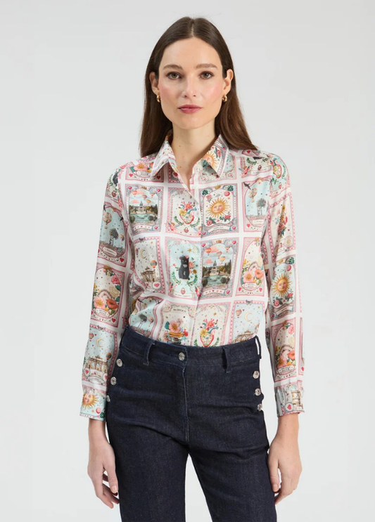 CAMISA DE MANGA COMPRIDA COM TECIDO LEVE VINTAGE - VILAGALLO