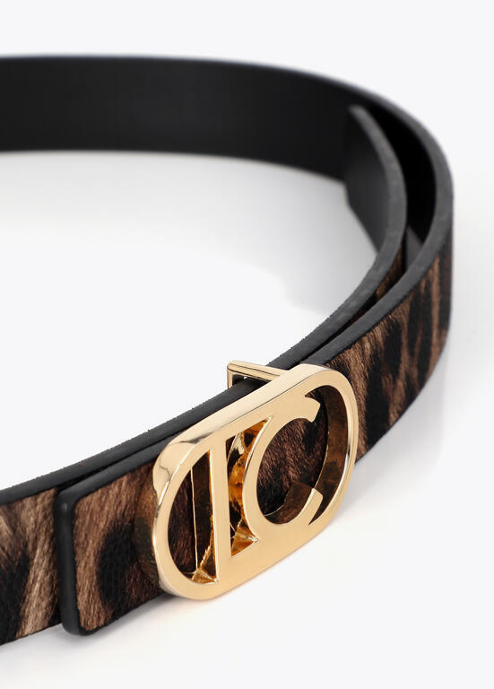 CINTO REVERSÍVEL ANIMAL PRINT E PRETO LC - LOLA CASADEMUNT