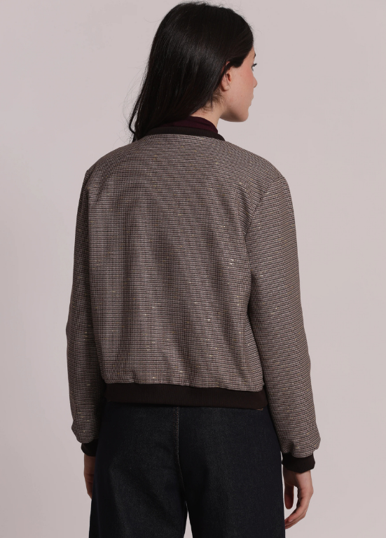 BOMBER EM P DE PULLE BORDEAUX COM LUREX - MIMI MUA
