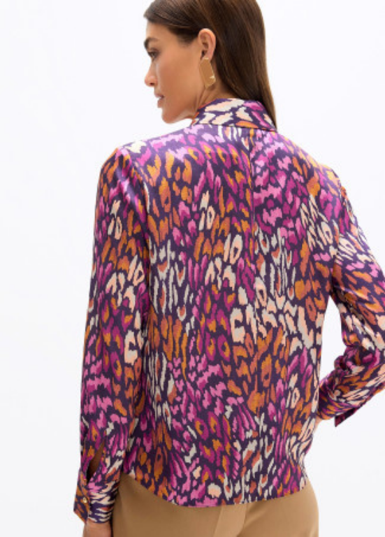CAMISA ROXA COM ANIMAL PRINT - LOLA CASADEMUNT