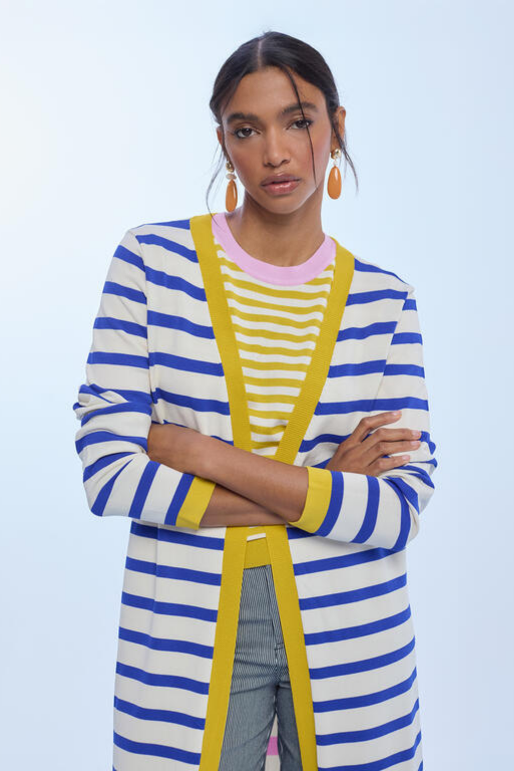 CARDIGAN LONGO RISCAS COLORIDAS - LOLA CASADEMUNT
