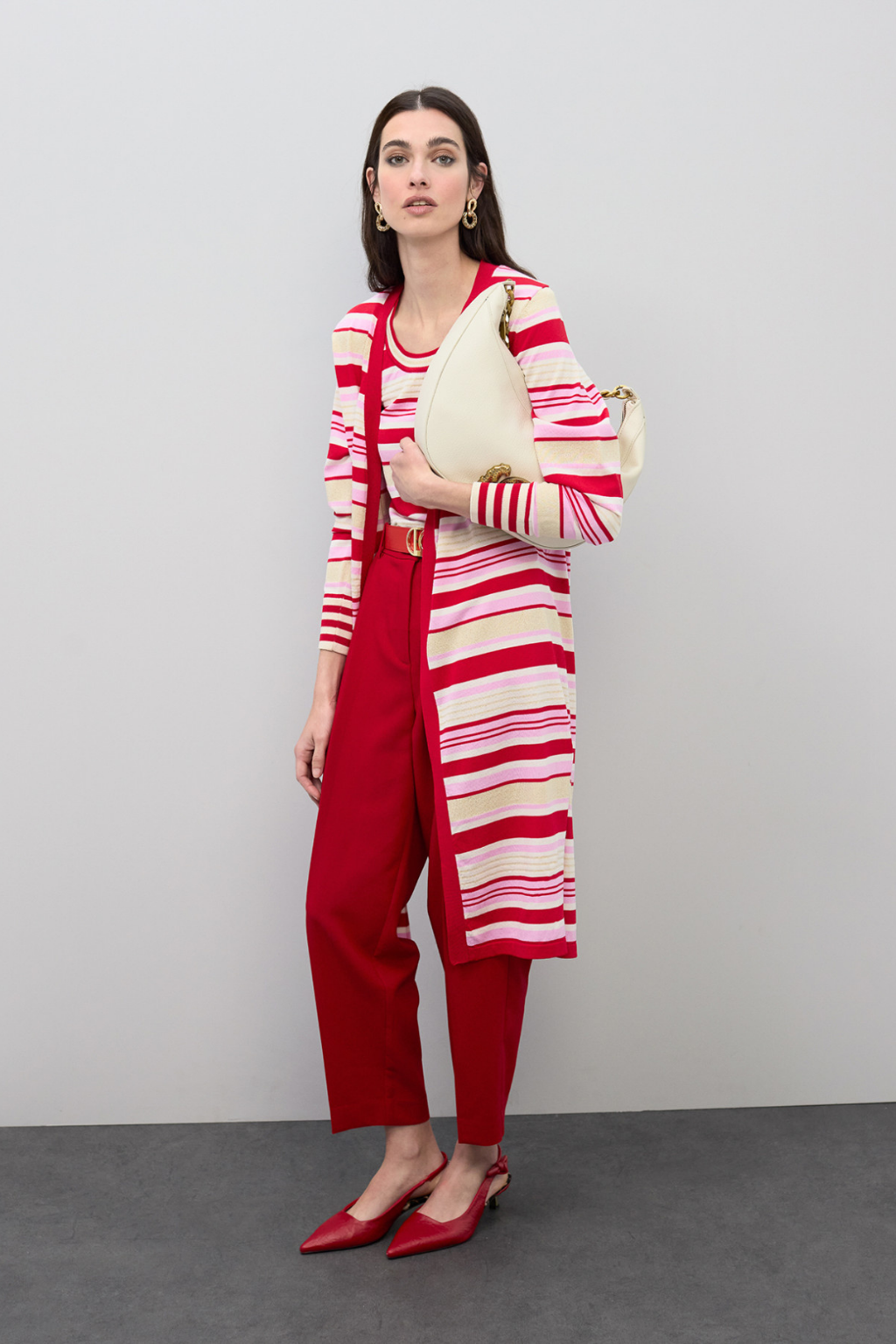 CARDIGAN LONGO RISCAS BICOLOR - LOLA CASADEMUNT