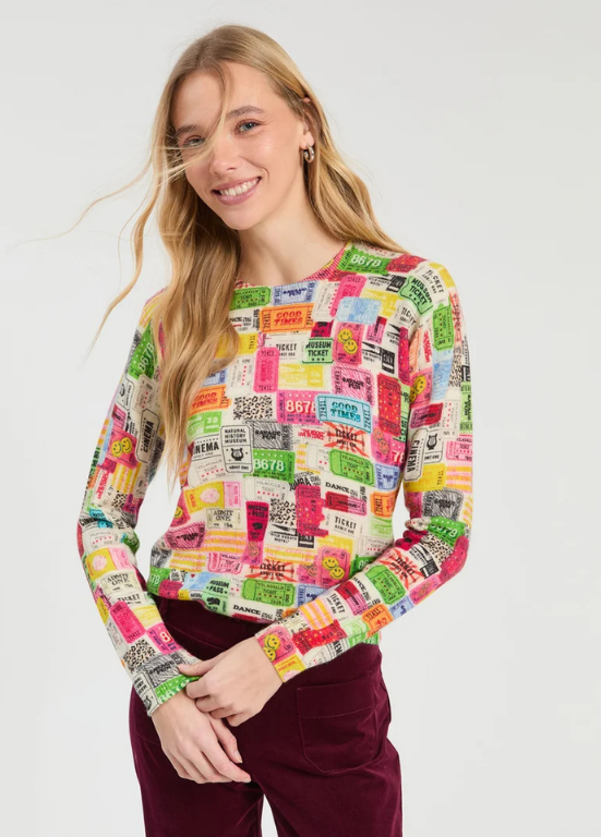 SUÉTER TRICOTADO COM ESTAMPADO MULTICOLOR - VILAGALLO