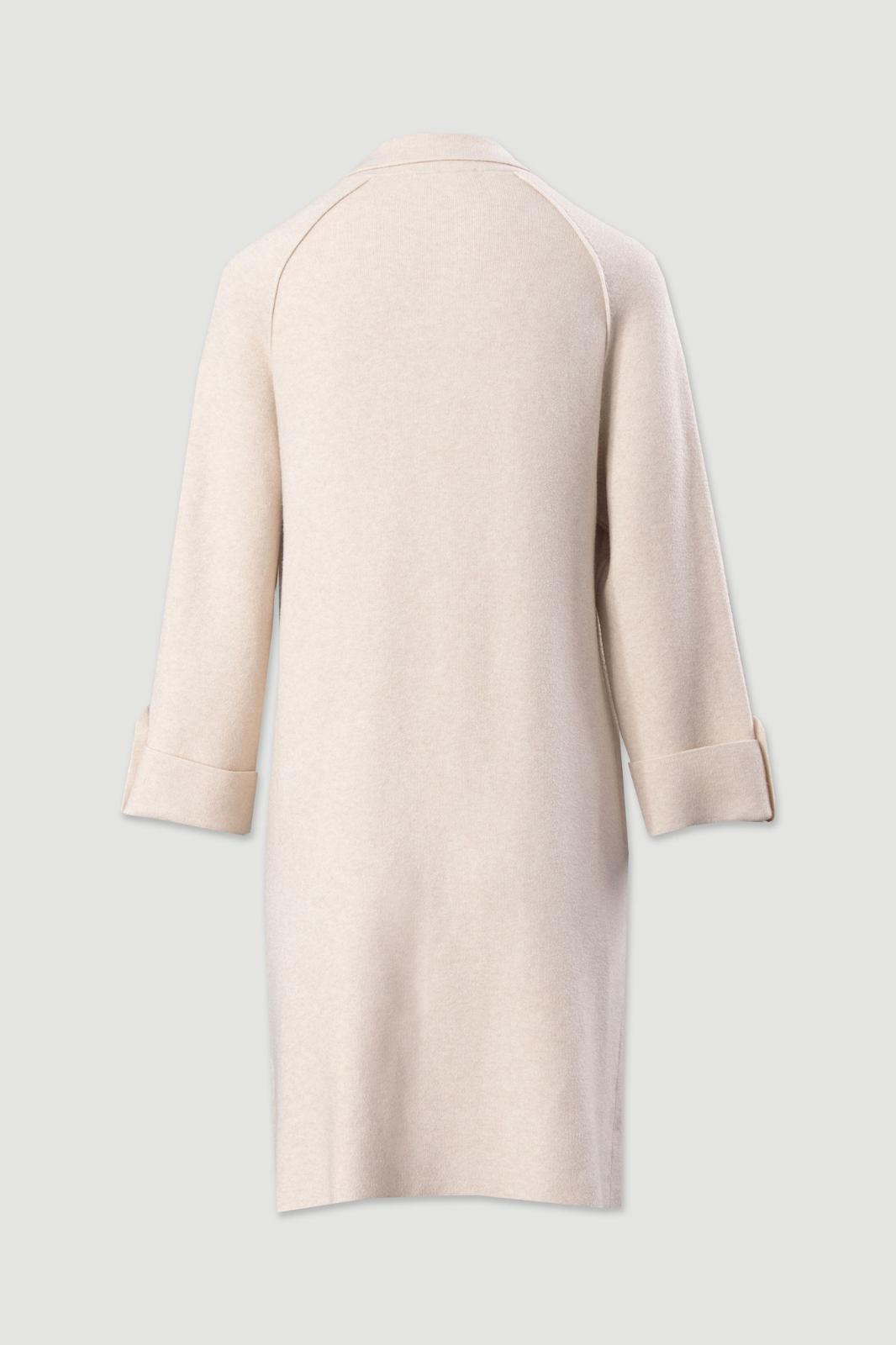 CASACO DE MALHA SUAVE COMPRIDO COM GOLA DE LAPELA - FERRACHE