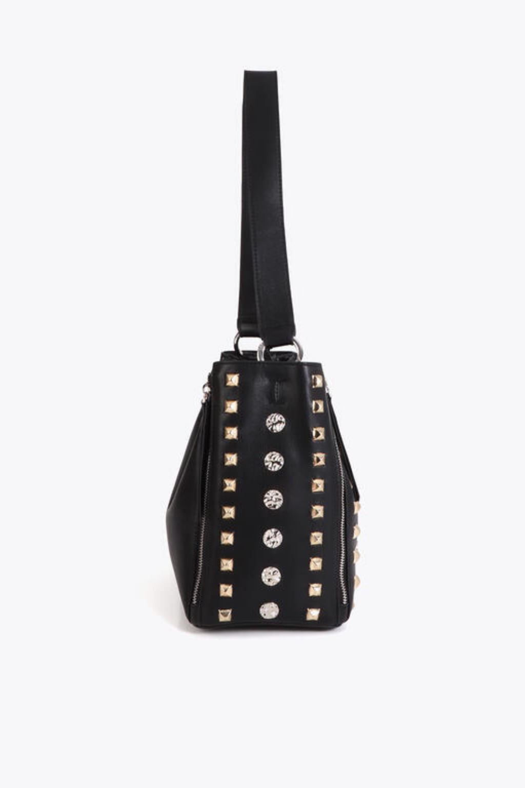 BOLSA DE OMBRO COM TACHAS DOURADAS E PRATEADAS - LOLA CASADEMUNT