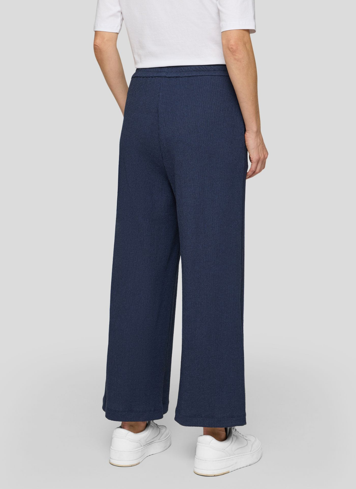 CALÇA AZUL MARINHO TIPO CREPE COM ELÁSTICO NA CINTURA - RABE