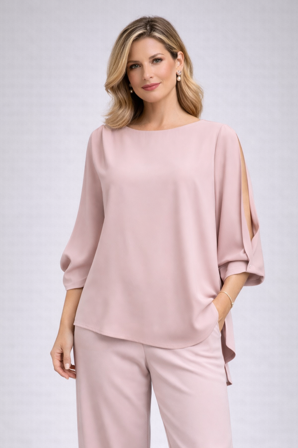 BLUSA ASSIMÉTRICA CONJUNTO ELEGANTE - ADET