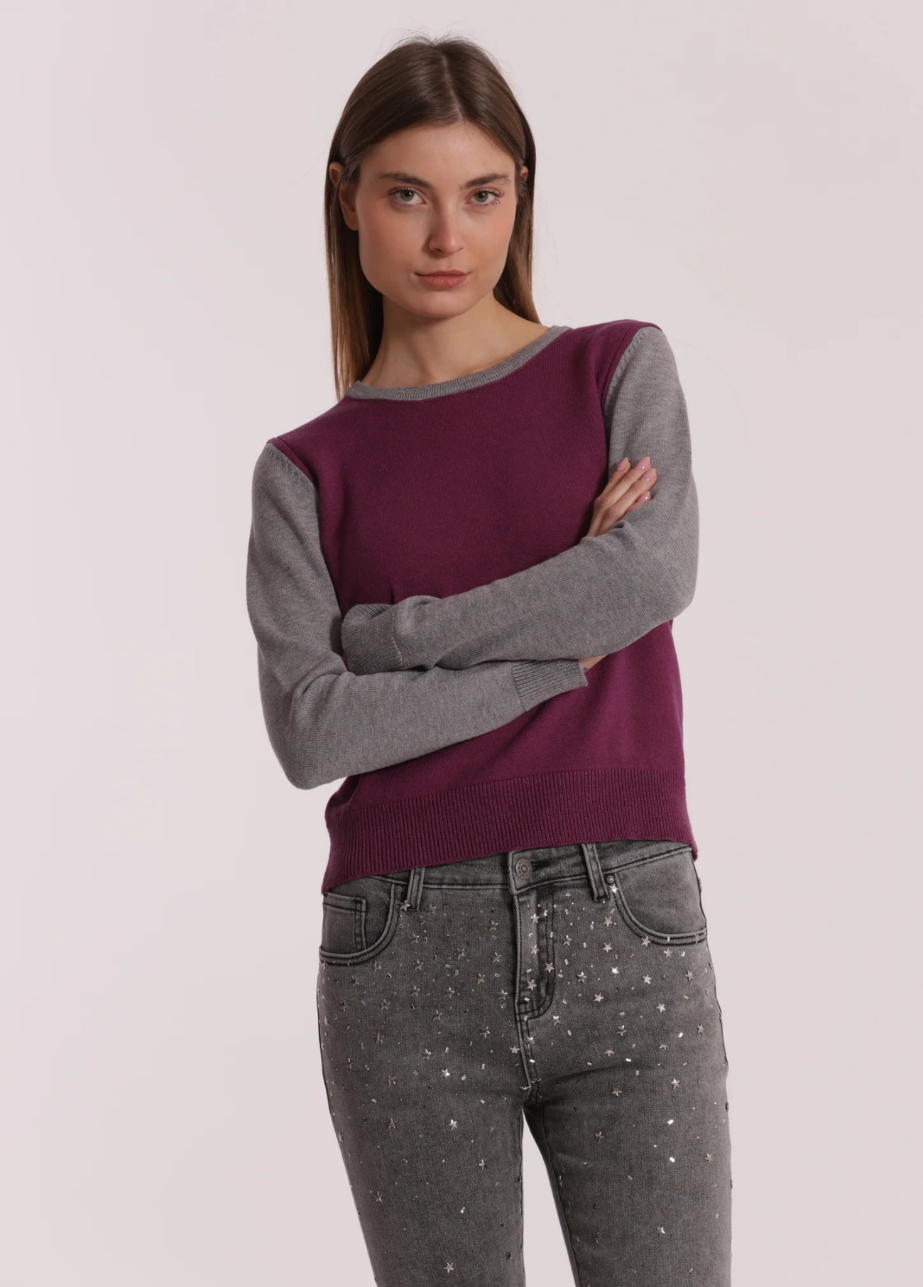 CAMISOLA DE MALHA BICOLOR - MIMI MUA