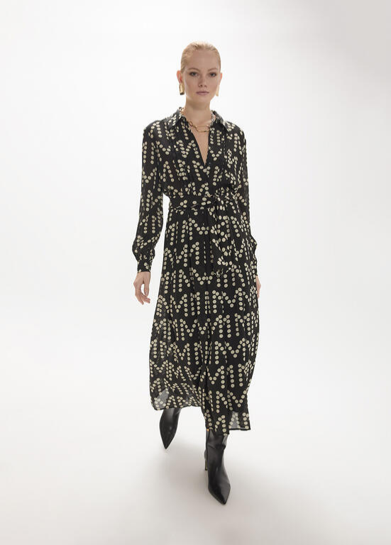 VESTIDO LONGO PLISSCADO COM ESTAMPADO BY MAITE - LOLA CASADEMUNT