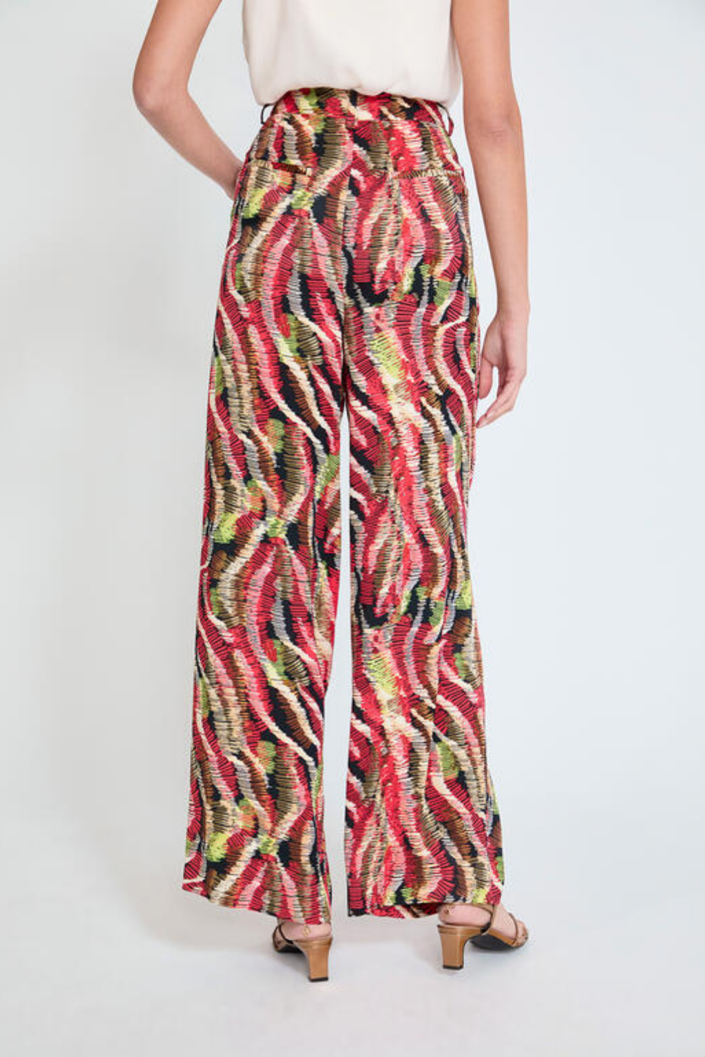 CALÇAS PALAZZO DE ESTAMPADO MULTICOLOR - LOLA CASADEMUNT