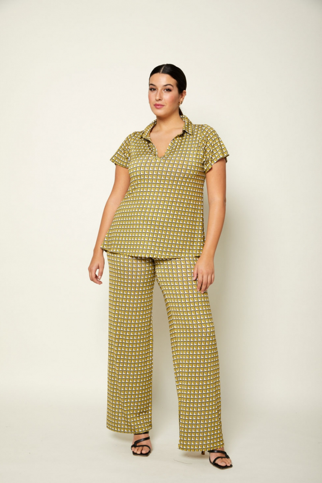 POLO ESTAMPADO GEOMÉTRICO PISTACHO - AN VITO