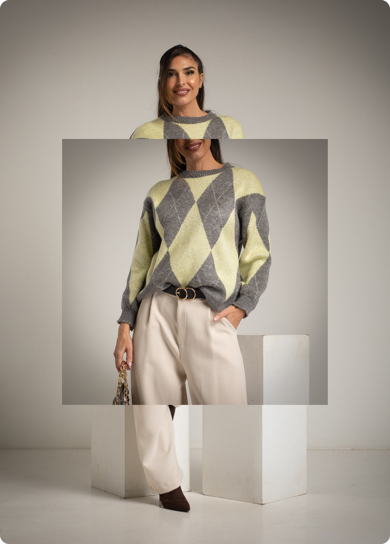 CAMISOLA BICOLOR DE LONSÂNGULOS - ALIBY