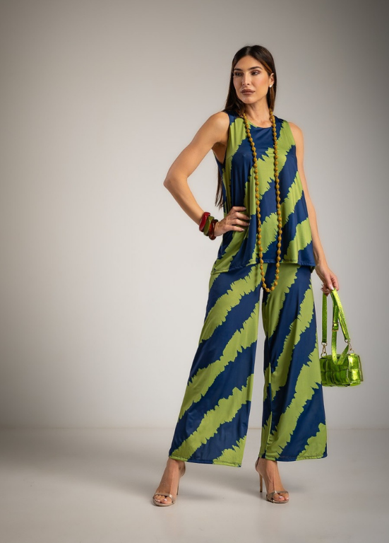 CONJUNTO EM LYCRA COM ESTAMPADO GRÁFICO - ALBANO'S