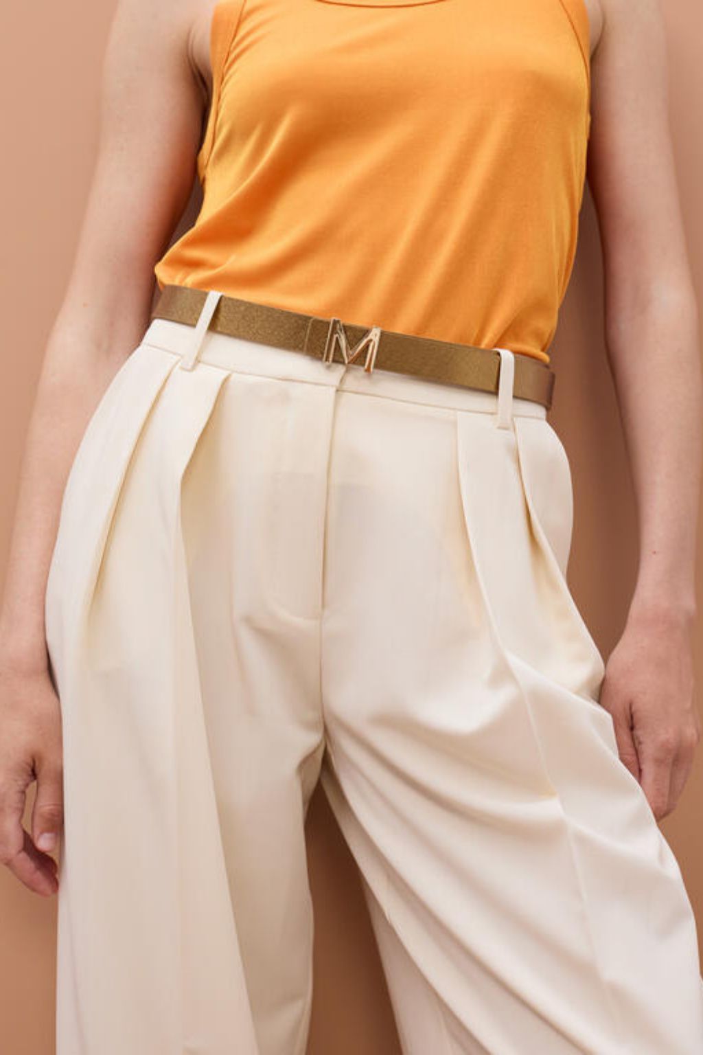 CINTO REVERSÍVEL METÁLICO COM FIVELA LOGO M - LOLA CASADEMUNT BY MAITE