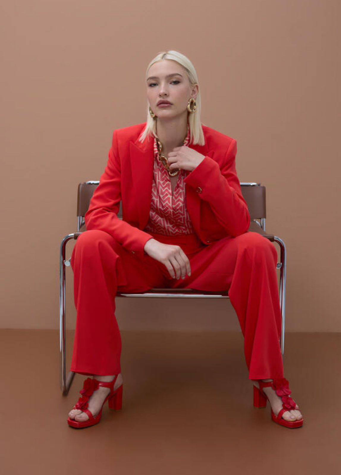 BLAZER RETO EM CORAL VIBRANTE - LOLA CASADEMUNT