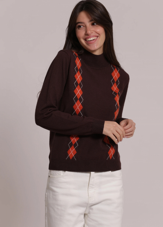 CAMISOLA COM LOSANGOS VERTICAIS EM COR CONTRASTANTE - MIMI MUA