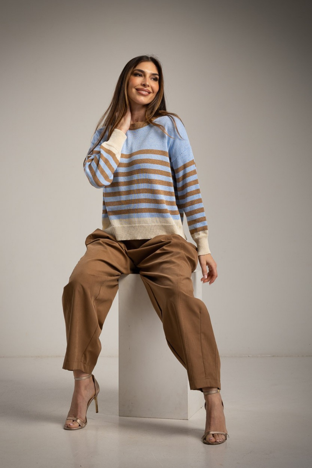 CAMISOLA DE MALHA ÀS RISCAS - ALBANO'S