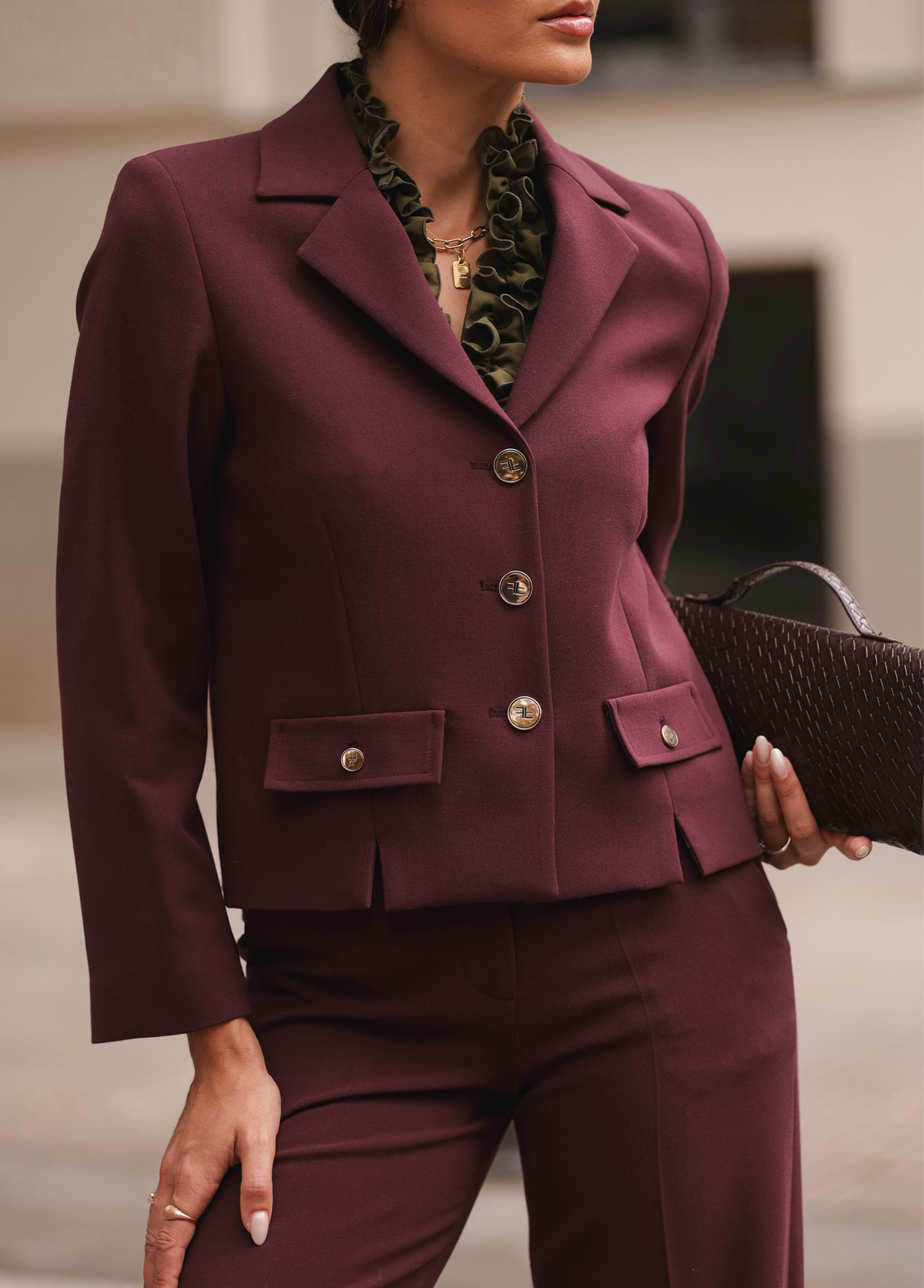 BLAZER CURTO ESTRUTURADO BORDEAUX - FERRACHE