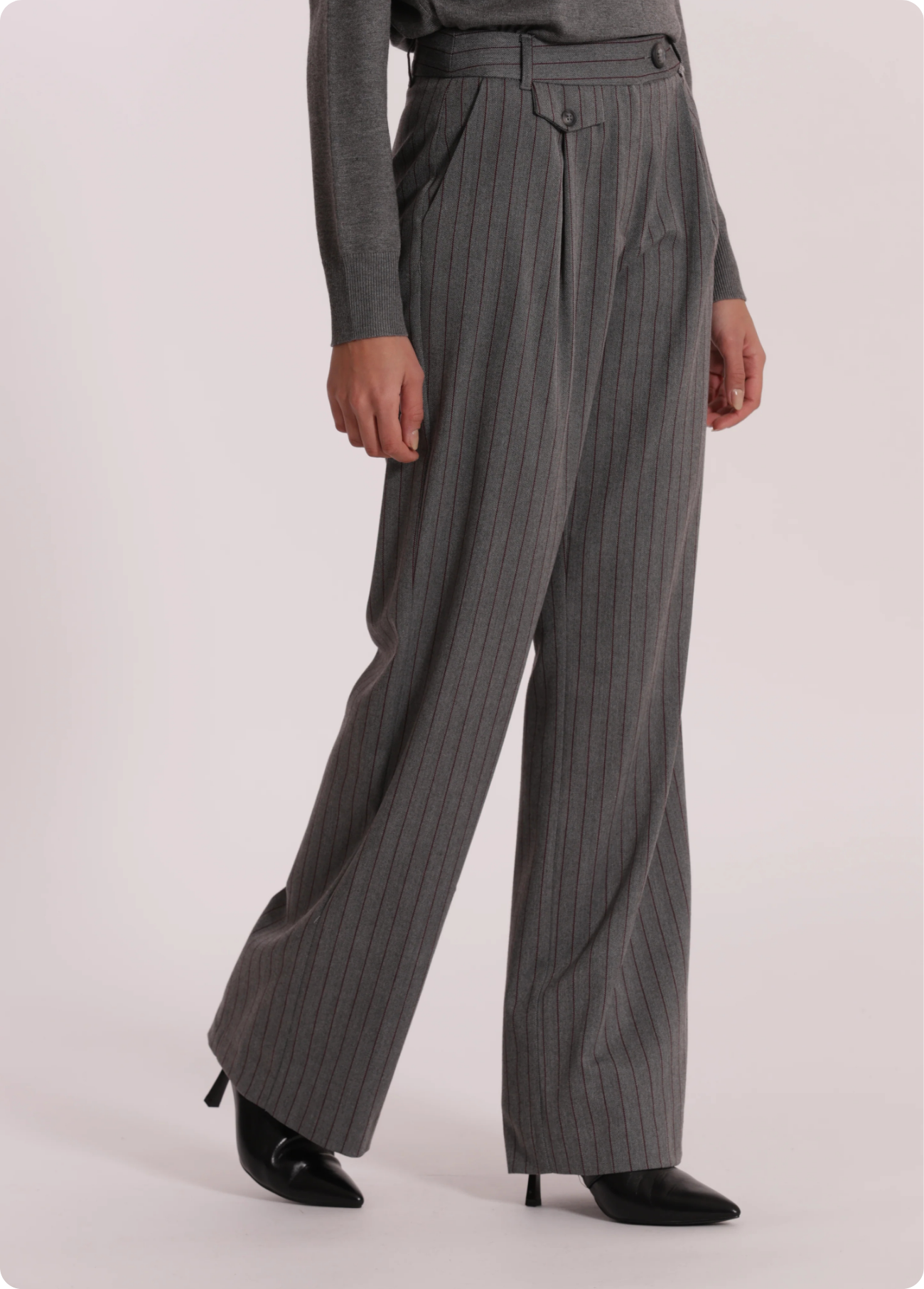 CALÇAS PALAZZO COM RISCA DIPLOMATA EM BORDEAUX - MIMI MUA