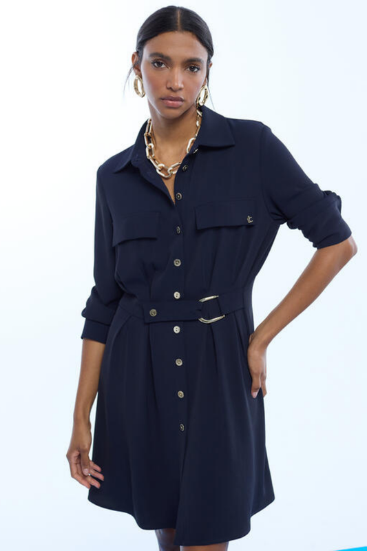 VESTIDO CAMISEIRO FLUIDO COM CINTO AJUSTÁVEL - LOLA CASADEMUNT